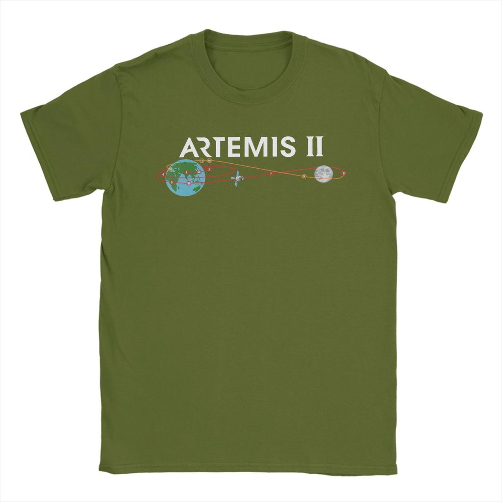 Artemis Route Map SLS Rocket Launch Mission To The Moon TShirt T Shirts Short Sleeve YK Fun Tops Summer Cotton Clothing