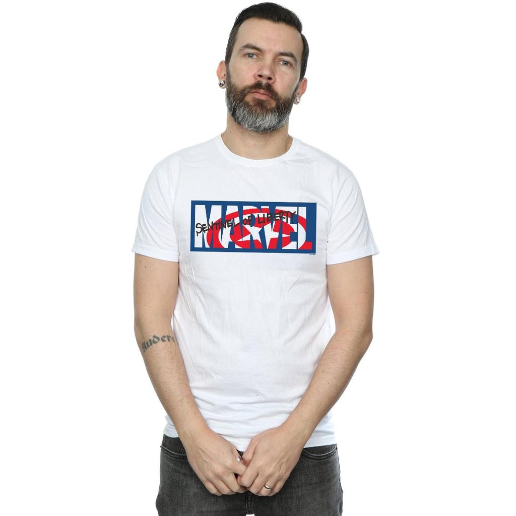 Marvel Comics Mens Sentinel Of Liberty Logo T-Shirt
