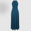 Women Summer High Slit Maxi Dress Halter Sleeveless Long Dress