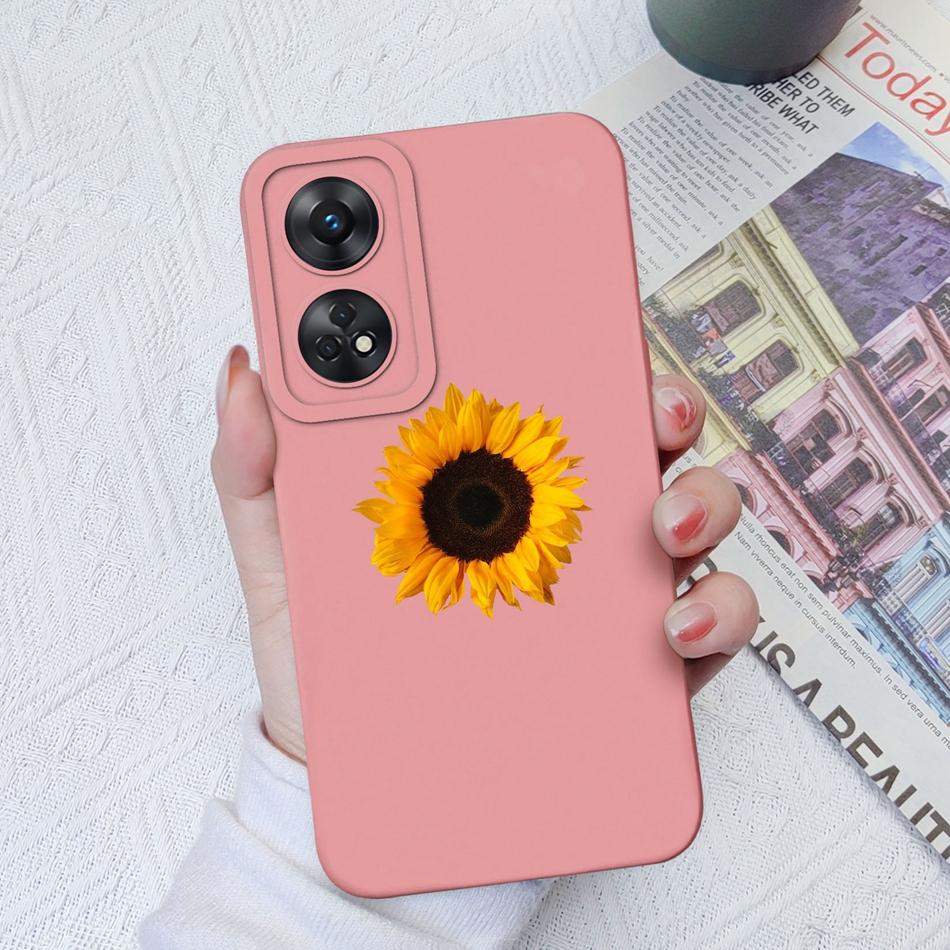 Phone Case For OPPO Reno 8T 4G 5G 8Z 8Lite Cover Cartoon Camera Protection Liquid Silicone Bumper For OPPO Reno8 T Fundas Gift