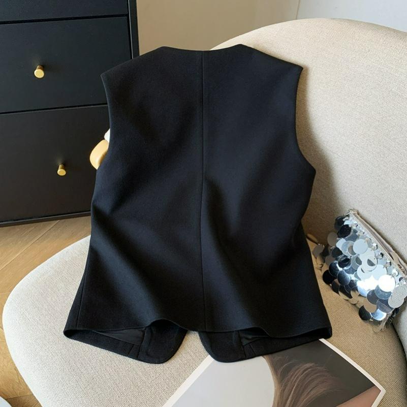 Vest Women's Spring Light Luxury Style Waistcoat Suit Design Sense Niche Fashionable Super Good-looking High-end Pony Clip