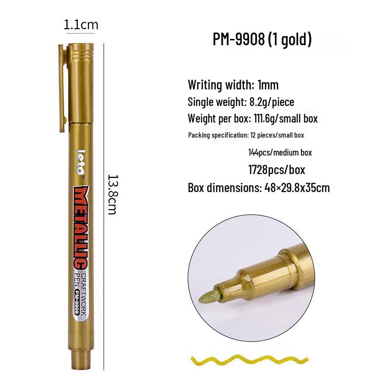 Metallic Gold & Silver Waterproof Craft Marker - Highlight & Signature Water-Based Pen