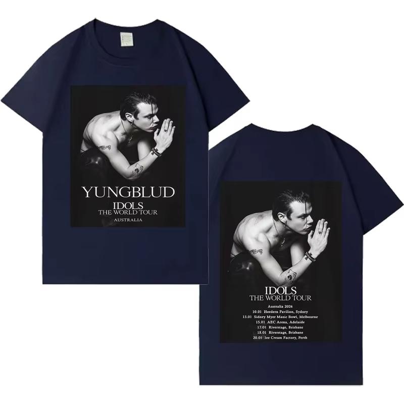 Rapper Yungblud World Tour 2026 Spring Summer Print Short Sleeve Top Mens Women Gothic Pop Music Crewneck Cozy Casual Tshirt