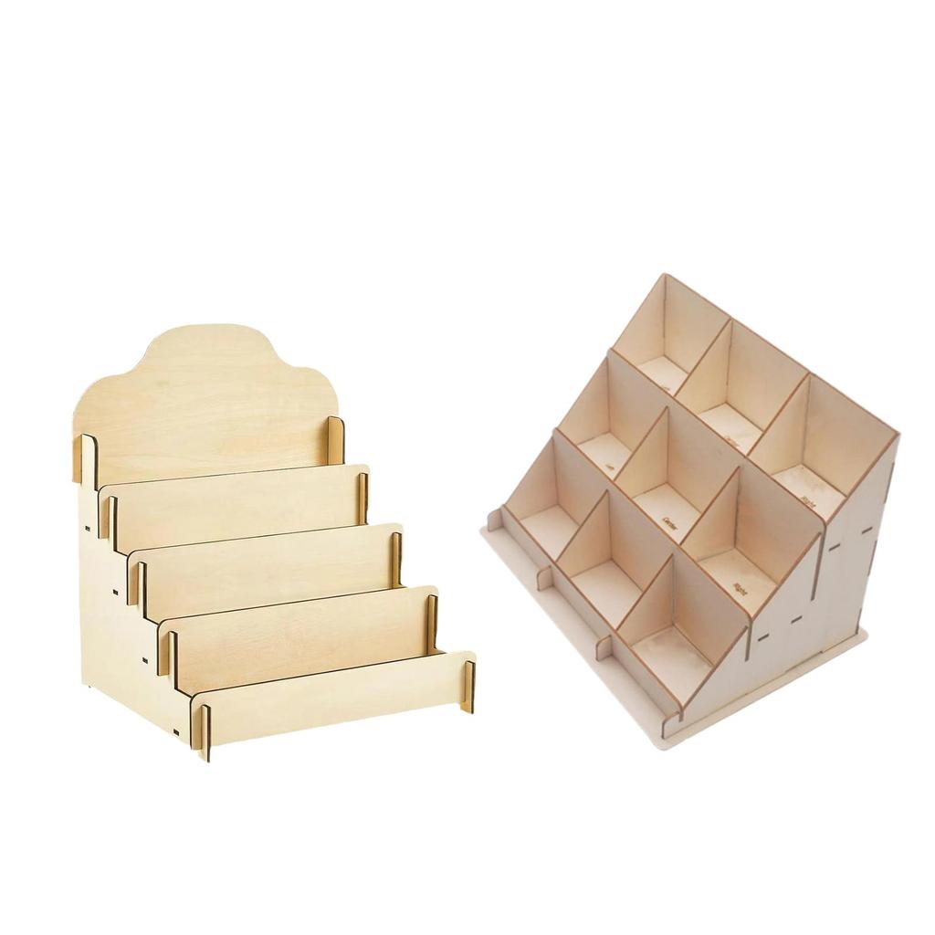 Card Display Holder Multi Tier Wooden Greeting Stand Comic Book Retail Table
