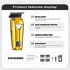 VGR V-904 Metal Texture Oily Hair Clipper Hair Salon Men's Electric Hair Clipper Digital Display Carving Push High Power Upgrade Battery Life Razor
