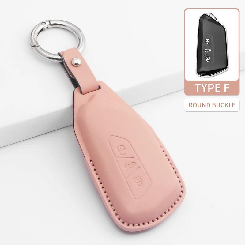 Car Key Cover For VW Volkswagen Beetle Caddy Eos Golf Jetta Polo Scirocco Tiguan Touran UP Keyless Fob Leather Car Key Bag Case