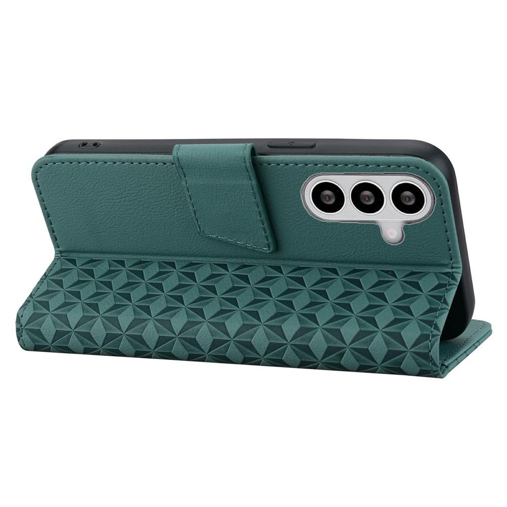 Wallet Case for Galaxy S26+ - Leather/PU, Green, With Lanyard