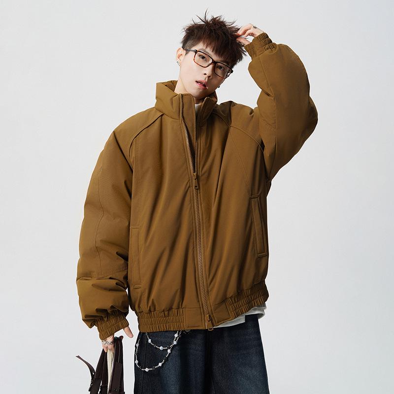 Hot Trendy Men's Winter Cotton Stand Collar Jacket - Casual Loose Fit Warm Outerwear for Couples