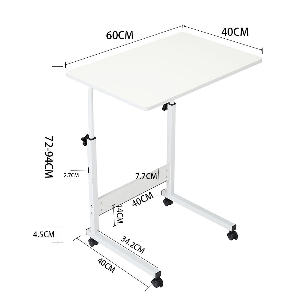 Height Adjustable Mobile Side Laptop Desk with Wheels Foldable Overbed Bedside Table Shipped from UK