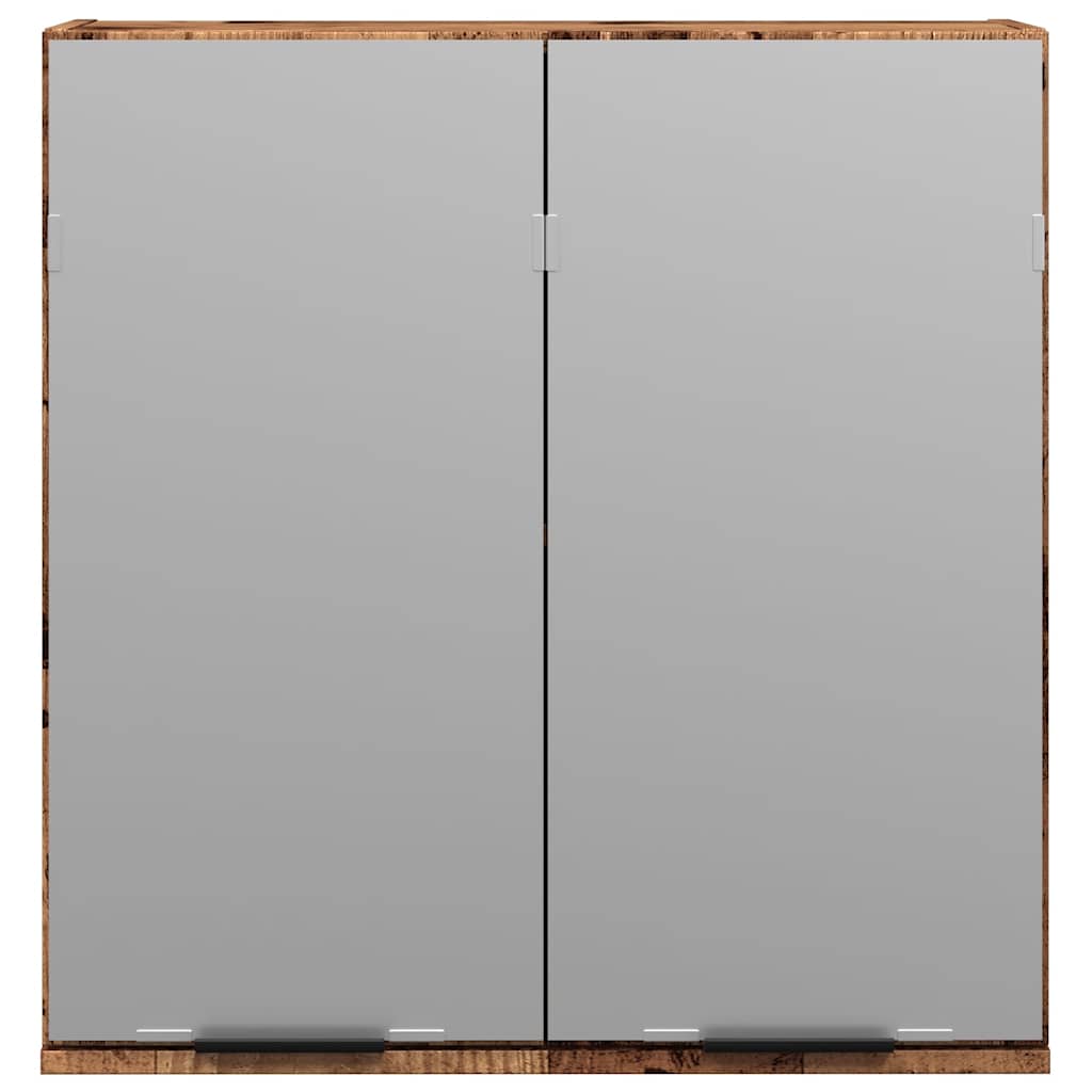 Vidaxl Szafka Łazienkowa Z Lustrem, Stare Drewno, 64X20X66,5 Cm