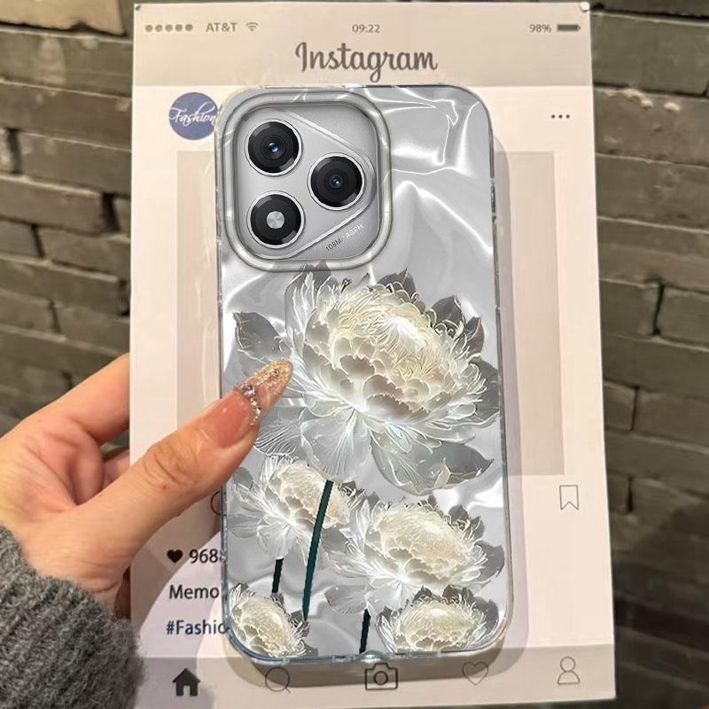 

Чехол для телефона с цветком бамбукового листа для женщин Honor 400 Pro X9c Magic7 6 5 200 Lite Smart X9a X8a X8b X8c X7c X6 X8 90 70 Бампер Funda Обложка Honor 400 белый