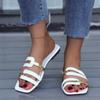 Large size sandals drag women's summer wear new girls flat bottom out fashion word drag