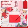 53 Pcs Heart Paper Punch Set Include 3 Pcs Heart Hole Punch 50 Pcs Valentine Day Paper Gift Tags with 10 Meter String Tag Punches for Paper Crafts