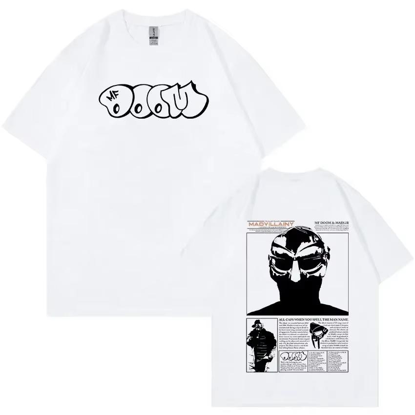 Rapper Mf Doom Graphic T Shirt Madvillainy Metal Music Album T-shirt Men Women Punk Vintage T-shirt 2026 Summer 4XL