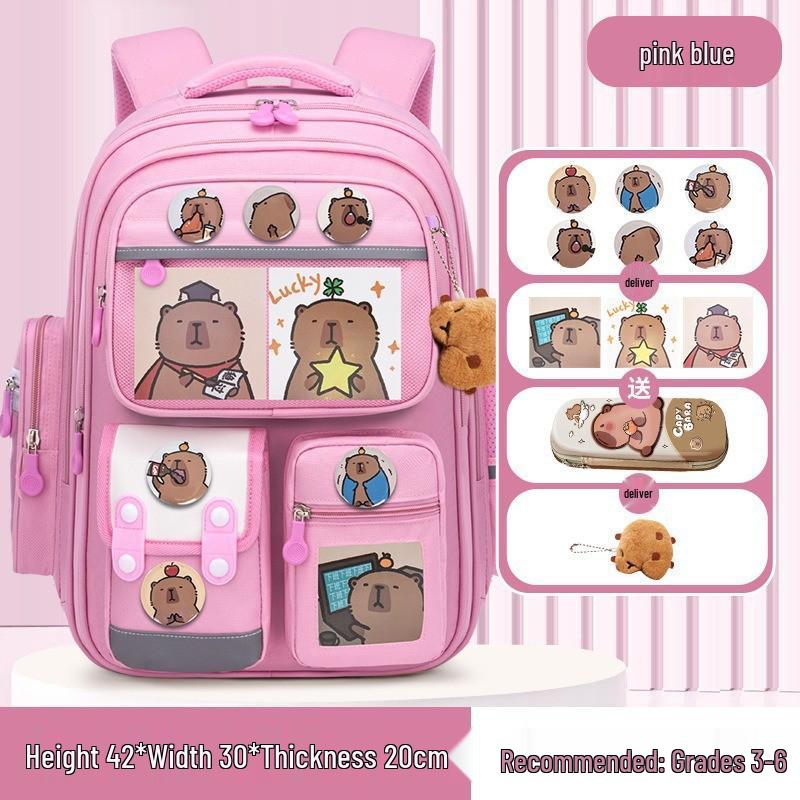 Capybara Decompression Backpack for Elementary Students Grades 1-6 - Lightweight, Large Capacity for Boys and Girls