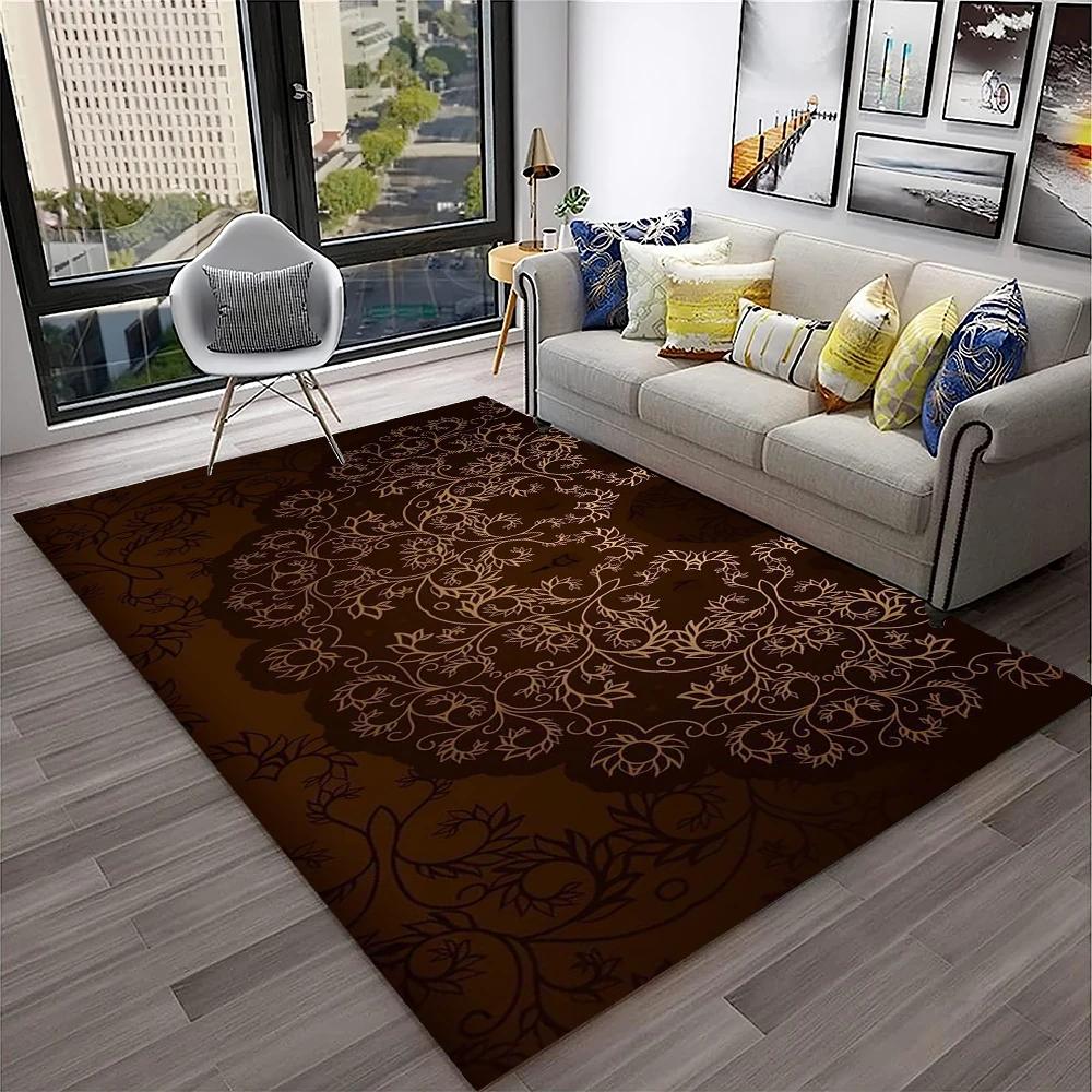 3D Mandala Bohemia Geometric Carpet Rug for Home Living Room Bedroom Sofa Kitchen Doormat Decor,Kid Area Rug Non-slip Floor Mat