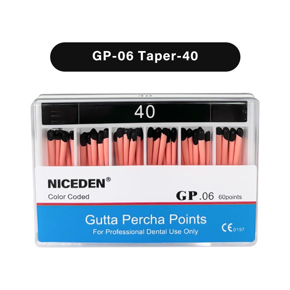 Niceden Dental Gutta Materials Percha Root Points Endodontics Cotton Fiber Tips Dentistry GP Canal Taper 02 04 06 #15-40 F1-F3