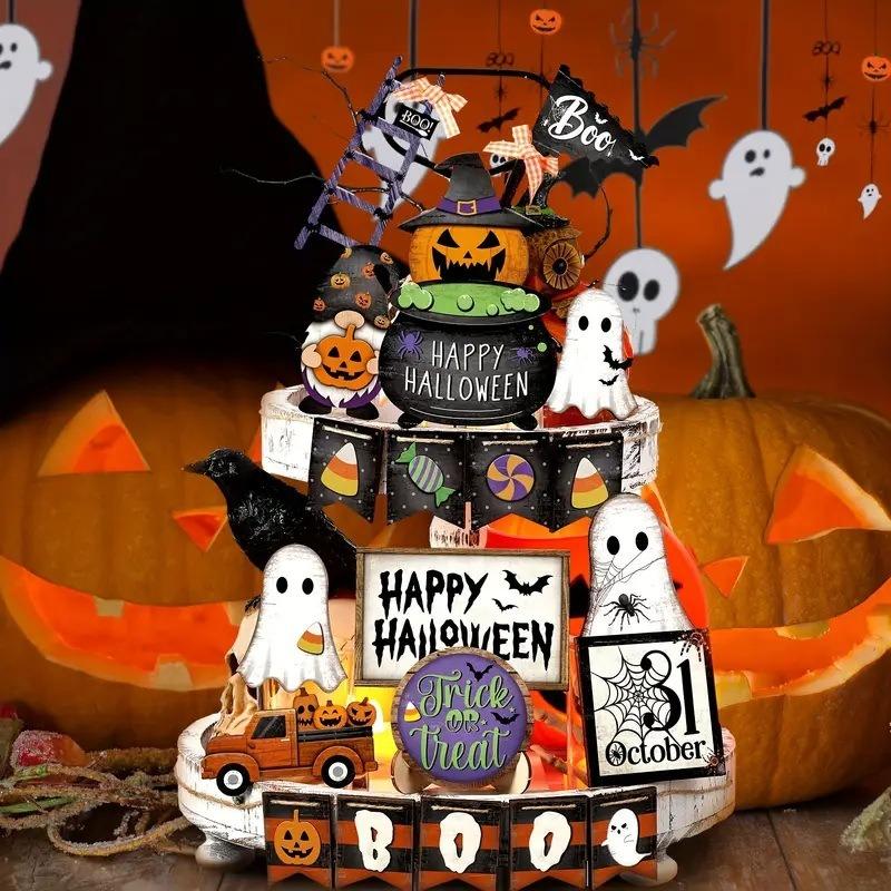 New Halloween DIY sub-plate decorative ornament creative exquisite wood products