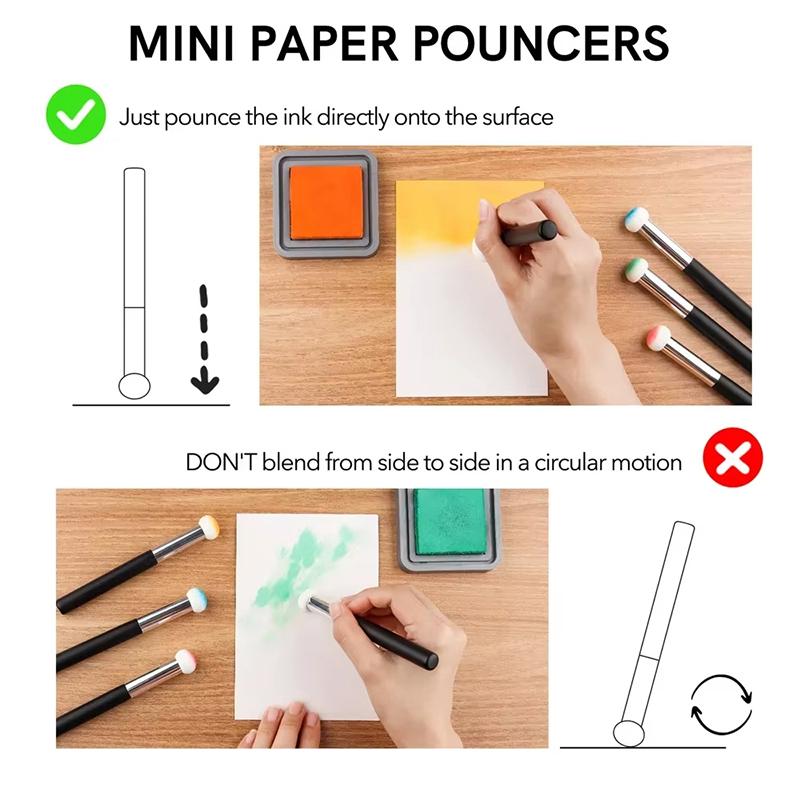 Mini Paper Pouncers Soft Ink Sponge Applicators For Diy Scrapbooking Direct Inking On Intricate Crafts Projects Easily