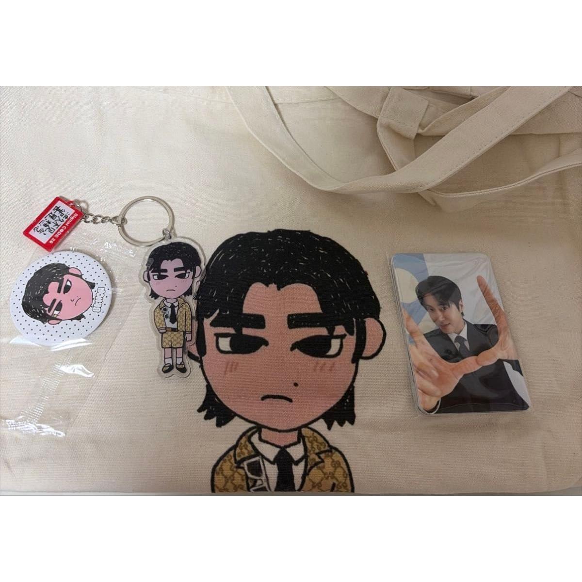 Used TVXQ Yunho Goods Set Tote Bag Acrylic Key Chain Can Badge Trading Card