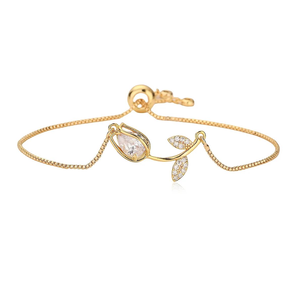 

Roseflower Pink Zircon Bracelet for Women Crystal Rose Flower-shape Box Chain Bangle Romantic Valentine s Day Gift Charm Zircon