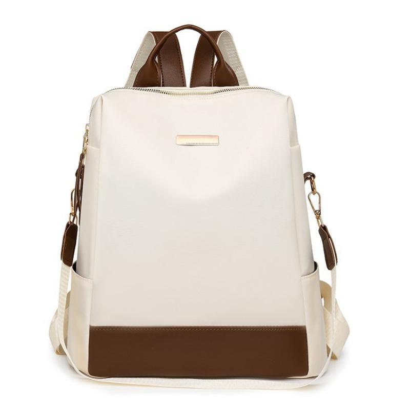 Повседневная женская сумка контрастного цвета, универсальная, для поездок на работу, большой вместимости, простой и легкий рюкзак, многофункциональная нейлоновая модная сумка через плечо One size