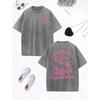 Skeleton Arms And Flowers Printing Washed T-Shirt Women Cotton Oversized T Shirt O-Neck Comfortable Tops Clothes