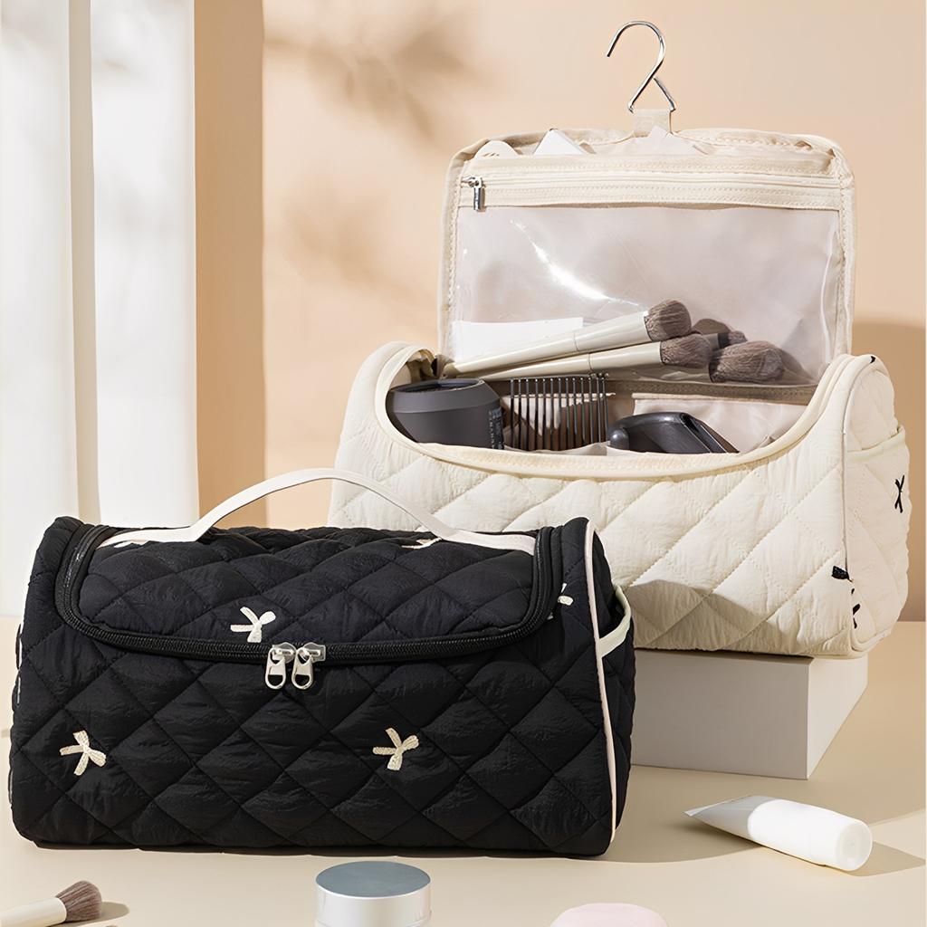 Floral Carrying Bag with Hanging Hook Dustproof Travel Organizer Cute Portable Storage Case for Hair Dryer and Attachments