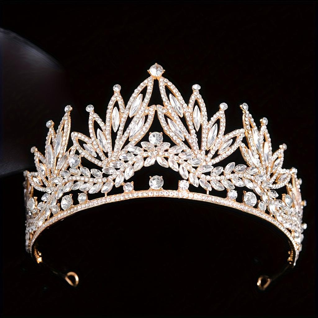 Luxury Royal Queen Wedding Tiara Elegant Crystal Bridal Crown for Women Multi-Color Hair Accessory for Banquet Costume Events