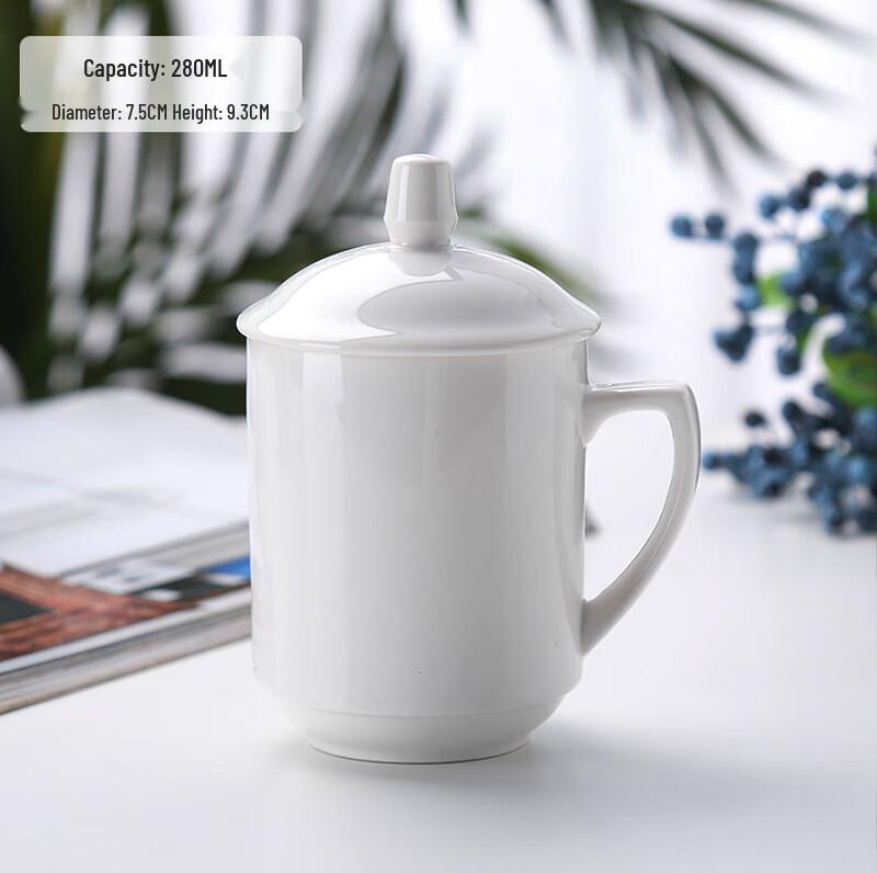 MOLUONA White Ceramic Office & Hotel Cup
