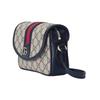Gucci Ophidia Double G Logo Adjustable Shoulder Strap Magnetic Flap Zipper Closure Canvas And Leather Trim Messenger Bag Mini 772239-FACUK-4047