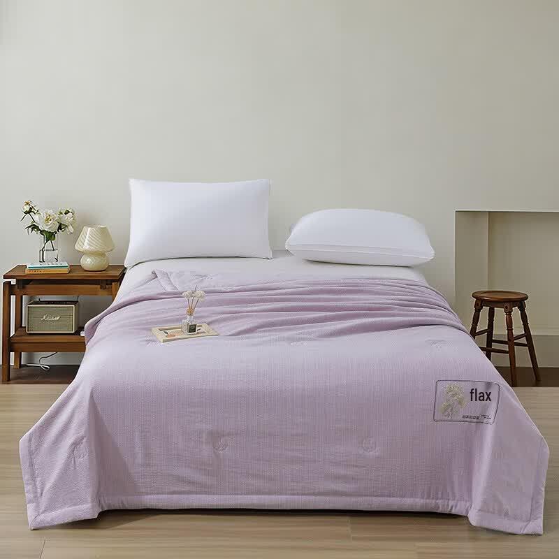 Bejirog Linen Blend Jacquard Summer Quilt