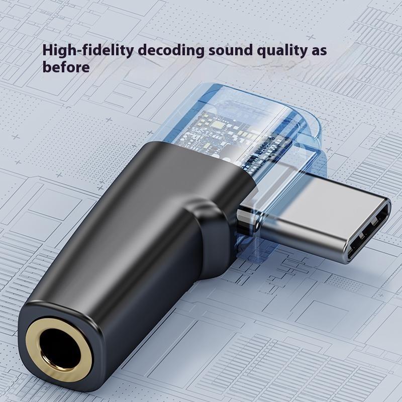 Type-C to 3.5mm Headphone Adapter Digital Audio Converter DAC Chip for Smartphones/Tablets