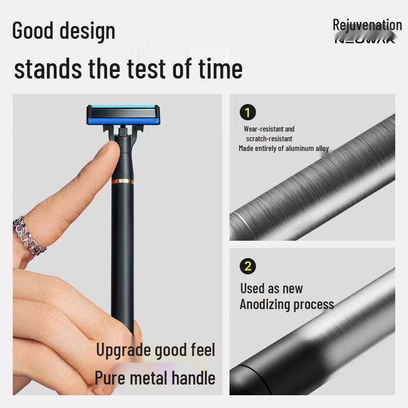 XiangLeMei Men s Manual 6-Blade Metal Shaving Razor