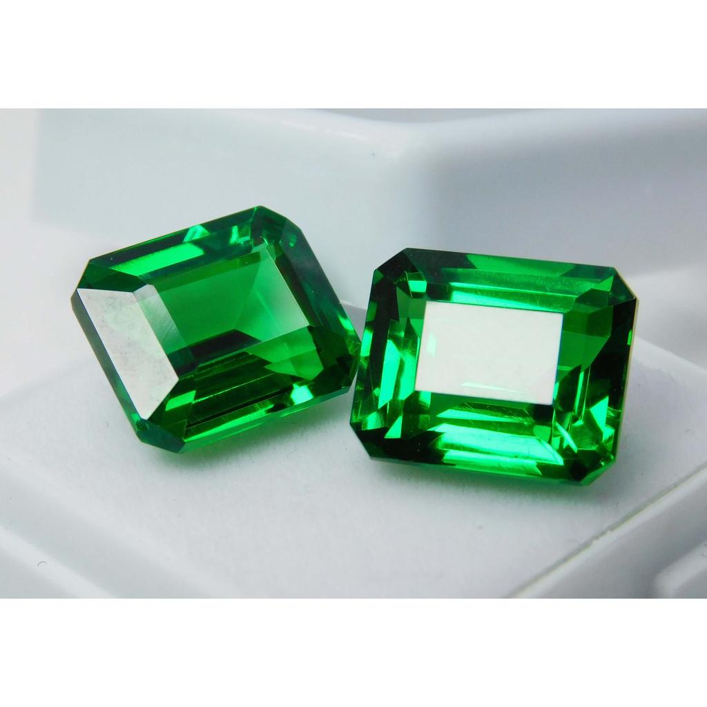 20 Ct Natural Tourmaline Green Emerald Shape Certifeid Loose Gemstones Pair A-2125