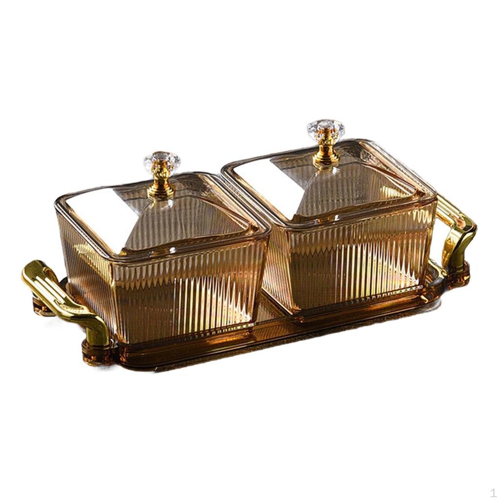 Dried Fruit Plate Appetizer Plate, Divided Serving Dishes Candy Nuts Dish with Lid for Party