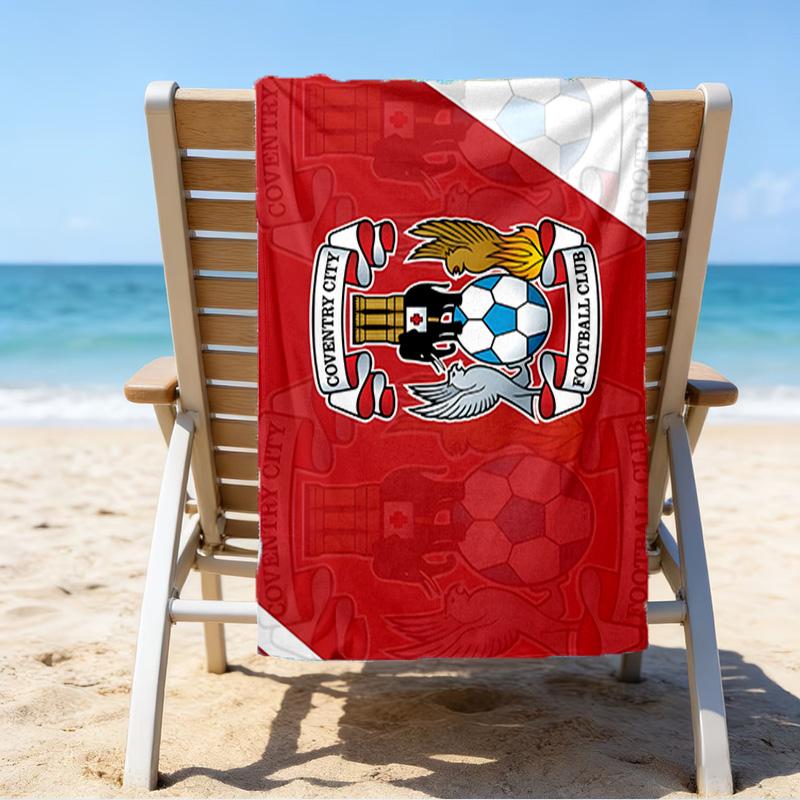Newcastle United Wappen Aufgedrucktes Strandtuch, Super Weiche Mikrofaser, Perfektes Geschenk Geburtstag, für Pool, Strand, Reisen, für Familie und Freunde