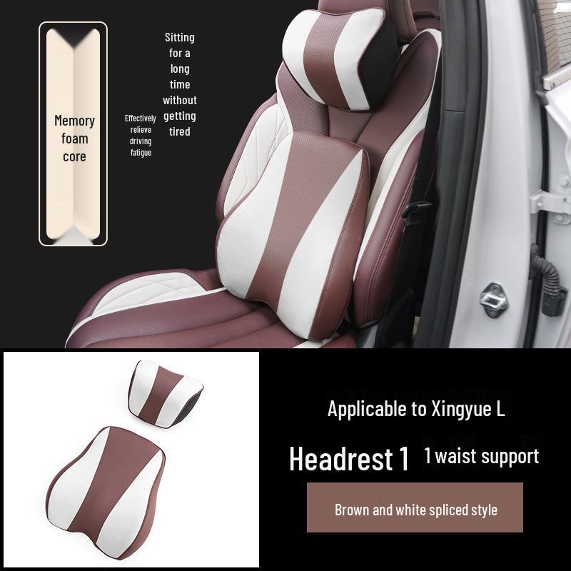 Memory Foam Neck and Lumbar Support Set for Geely Xingyue L: Seat Covers, Headrest, and Backrest
