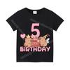 Capybara Girl Birthday Clothes Cute Toddler Kids Number T Shirt Cartoon Short Sleeve Baby Cotton T Shirt Summer Children  Tops