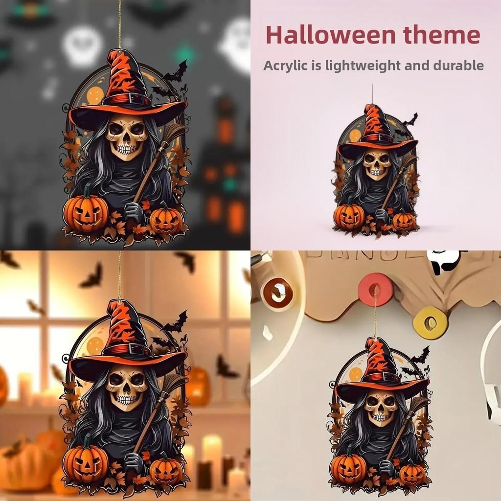 Car Decor Acrylic Pumpkin Pendant For Halloween Party Vehicle Ornament