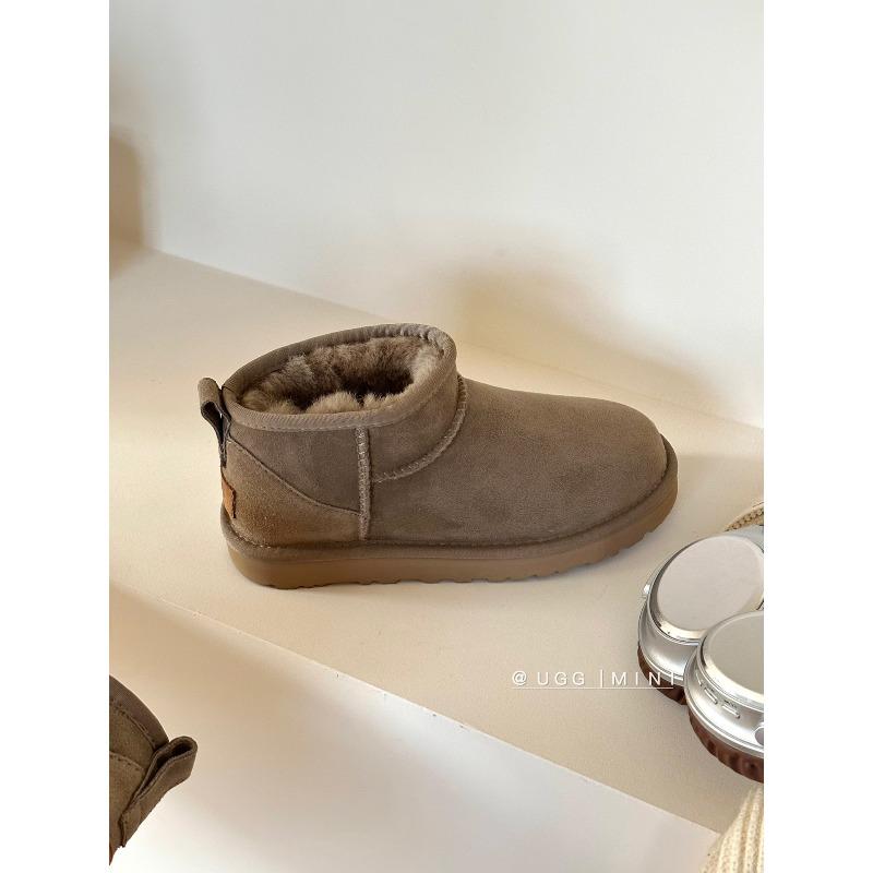 Henan Sangpo snow boots sheepskin fur integrated women's autumn and winter new warm lazy snow shoes winter rain low top mini