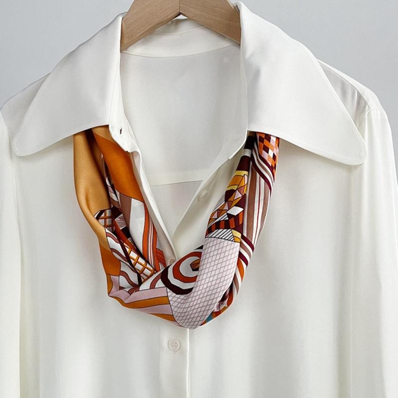 Spring Temperament Saddle Pad 90 Twill Silk Square Scarf Women'S Mulberry Silk Scarf Silk Scarf Small Shawl