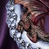 Yousheng Dragon Skull Moon Figurine, Gothic Style Sculpture Ornament for Home Desktop Party Decor, Halloween Creative Dragon Statue