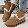 Autumn Winter New Large Thick Bottom with Cotton Thickened Women's Cotton Shoes One Step Full Pack Flat Bottomed Women's Boots