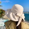 Hat Women's Solid Color Versatile Vinyl Sunscreen Sun Hat Summer Travel Folding Large Edge Sun Hat