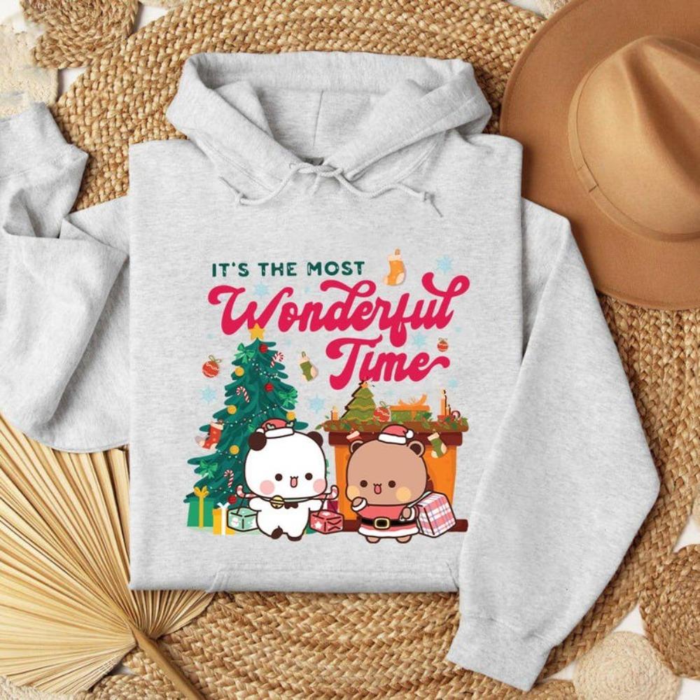 Bubu Dudu Christmas Hoodies Funny Holiday Hoodie Cute Bear Sweatshirt Men Women Casual Fashion Xmas Clothing Hot Sale Apparel
