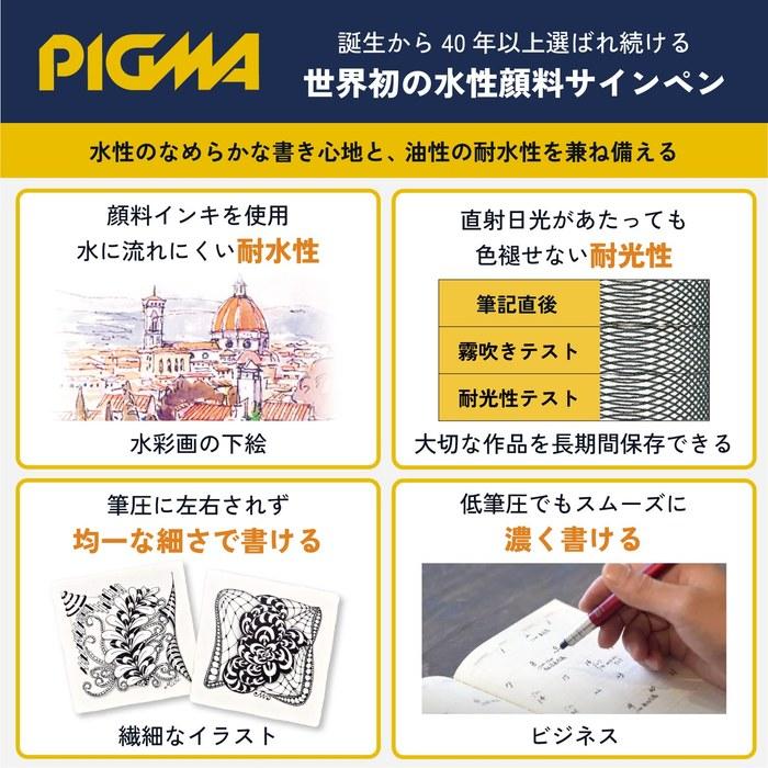Sakura Pigma Brush Pen 10-Color Set Black ESDK-10#49 (0.05/0.1/0.2/0.3/0.4/0.5/0.8/1/2/3mm)