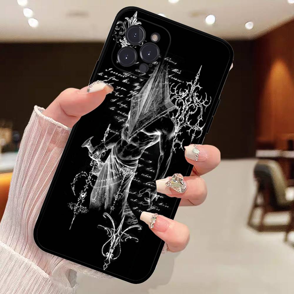 

Silent H-Hill Horror Game Phone Case For IPhone 17 16 15 14 13 12 11 Pro Max Plus Mini Soft Black Cover iPhone 14 plus
