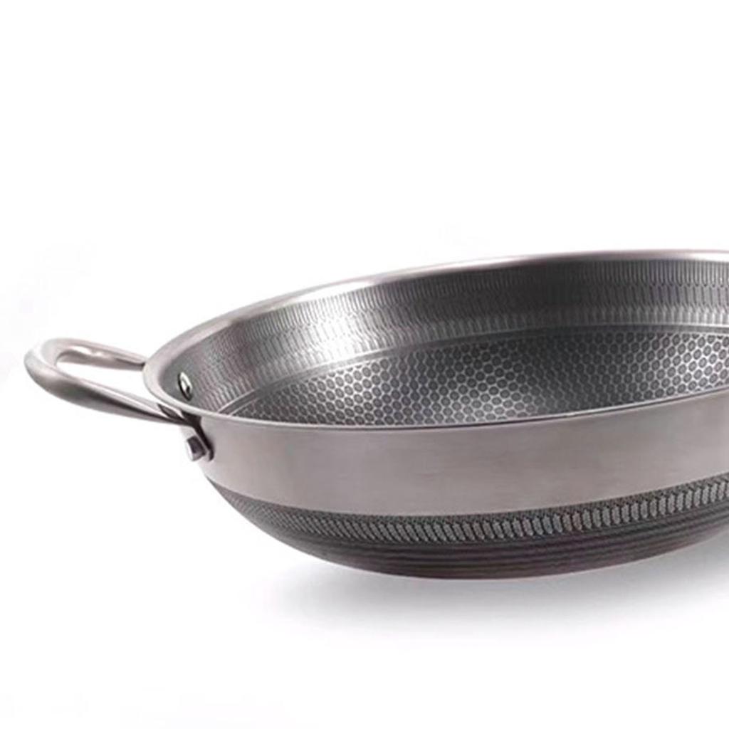 Edelstahl Bratpfanne Gleichmäßig Erhitzt Runder Boden Umweltfreundliches Kochen Sautépfanne Küchengeschirr