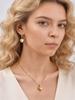 18K Gold Platinierter Edelstahl Herz Schmuckset für Damen Mädchen, Liebesherz Anhänger Halskette Creolen Wasserdicht